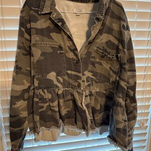 Muspie Camo Peplum Lightweight Jacket